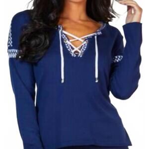 NEW ANGEL drawstring tunic in navy/white